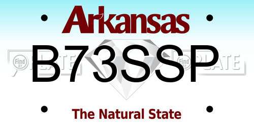 B73SSP Arkansas License Plate