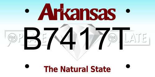B7417T Arkansas License Plate
