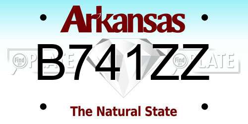 B741ZZ Arkansas License Plate