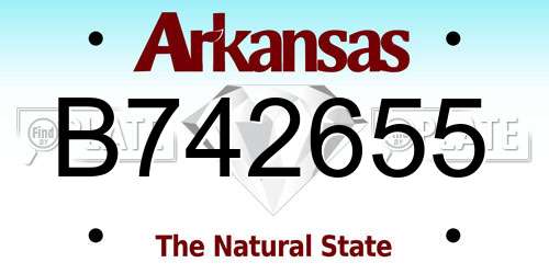 B742655 Arkansas License Plate