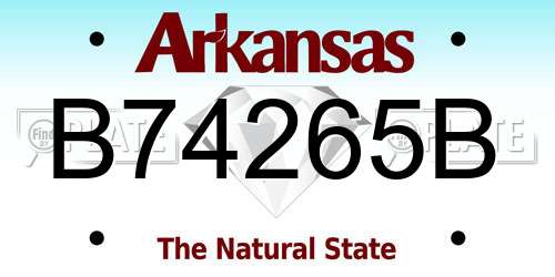 B74265B Arkansas License Plate