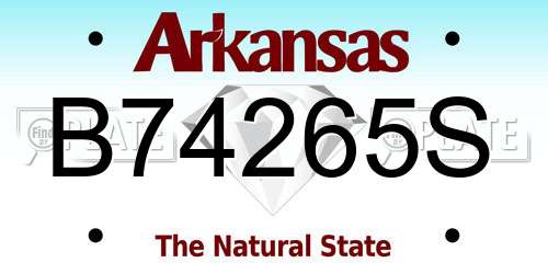 B74265S Arkansas License Plate