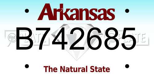 B742685 Arkansas License Plate