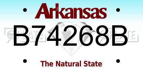 B74268B Arkansas License Plate