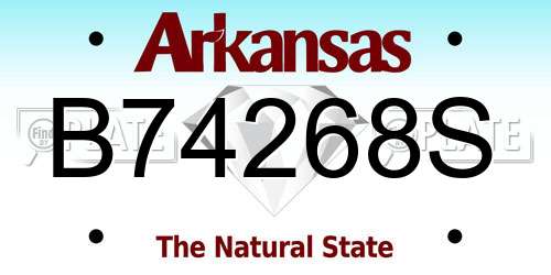B74268S Arkansas License Plate