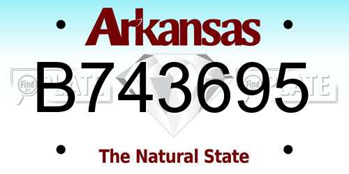 B743695 Arkansas License Plate