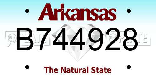 B744928 Arkansas License Plate