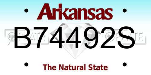 B74492S Arkansas License Plate