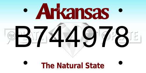 B744978 Arkansas License Plate