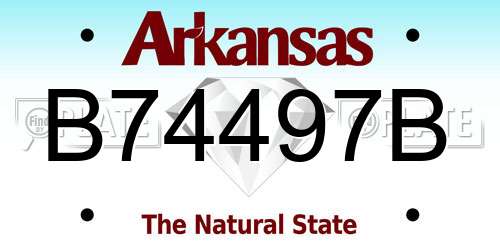 B74497B Arkansas License Plate