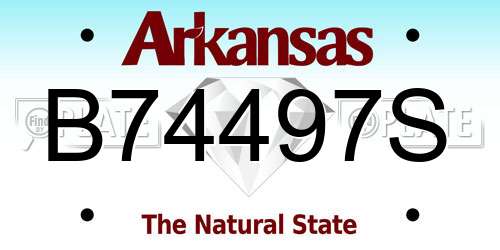 B74497S Arkansas License Plate