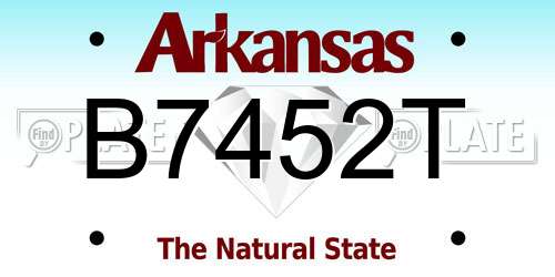 B7452T Arkansas License Plate