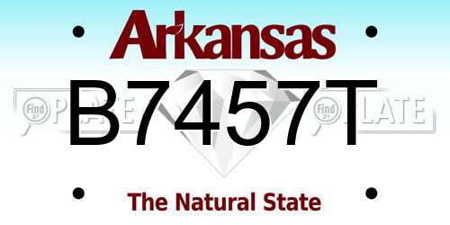 B7457T Arkansas License Plate