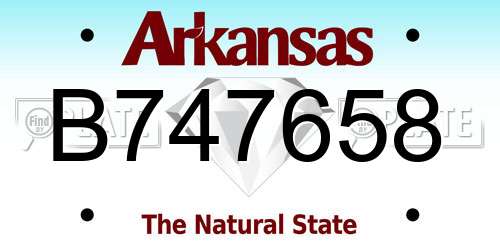 B747658 Arkansas License Plate