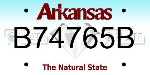 B74765B Arkansas License Plate