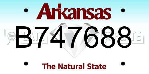 B747688 Arkansas License Plate