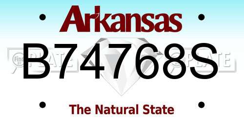 B74768S Arkansas License Plate