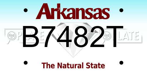 B7482T Arkansas License Plate