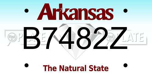 B7482Z Arkansas License Plate