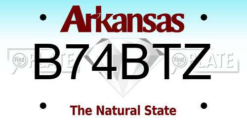 B74BTZ Arkansas License Plate