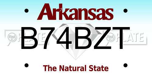 B74BZT Arkansas License Plate