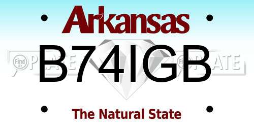B74IGB Arkansas License Plate