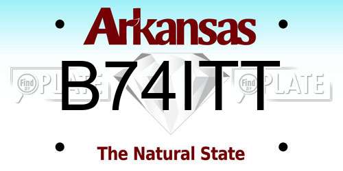 B74ITT Arkansas License Plate
