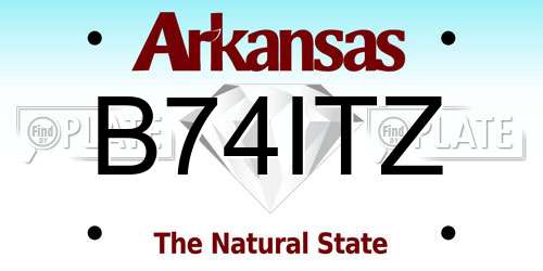 B74ITZ Arkansas License Plate