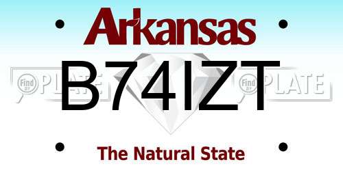 B74IZT Arkansas License Plate