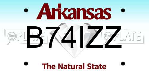 B74IZZ Arkansas License Plate