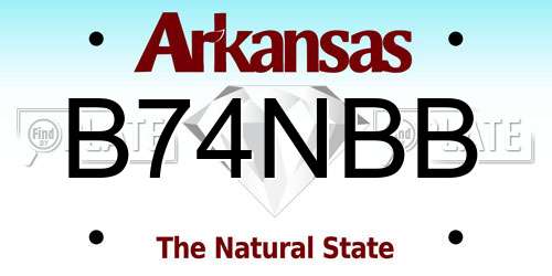 B74NBB Arkansas License Plate