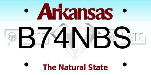 B74NBS Arkansas License Plate