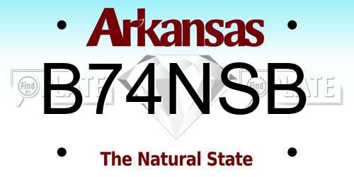 B74NSB Arkansas License Plate