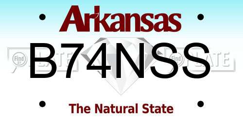 B74NSS Arkansas License Plate