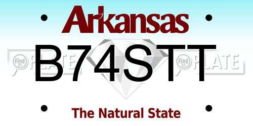 B74STT Arkansas License Plate