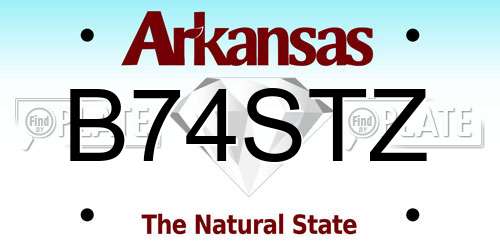 B74STZ Arkansas License Plate