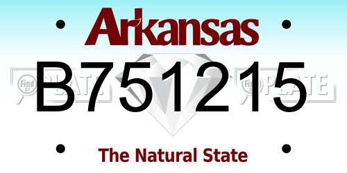B751215 Arkansas License Plate