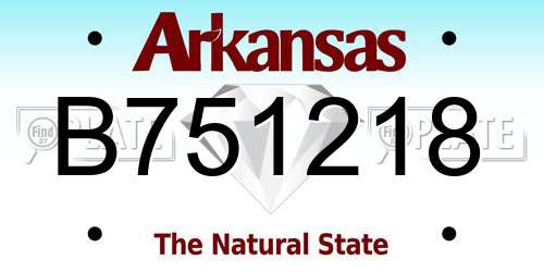 B751218 Arkansas License Plate