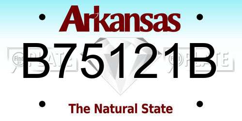 B75121B Arkansas License Plate