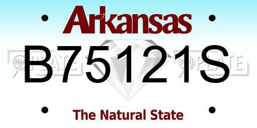 B75121S Arkansas License Plate