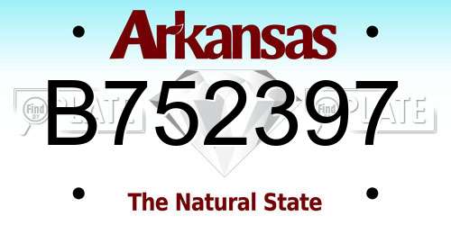 B752397 Arkansas License Plate