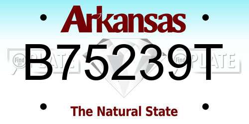 B75239T Arkansas License Plate