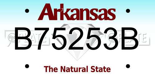 B75253B Arkansas License Plate