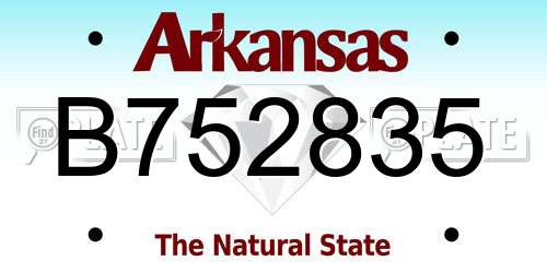 B752835 Arkansas License Plate