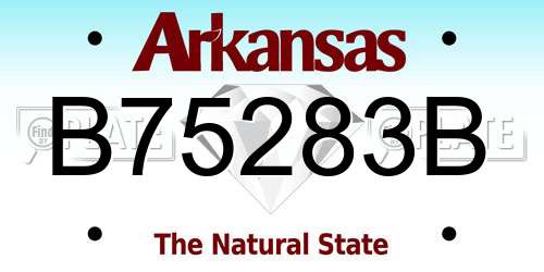 B75283B Arkansas License Plate