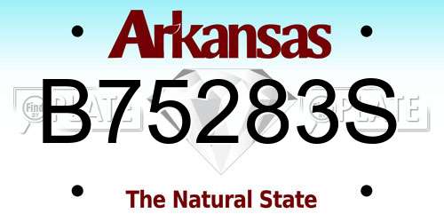 B75283S Arkansas License Plate