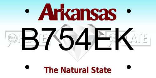 B754EK Arkansas License Plate