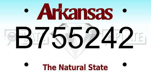B755242 Arkansas License Plate