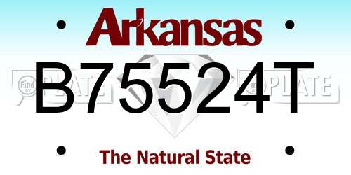 B75524T Arkansas License Plate