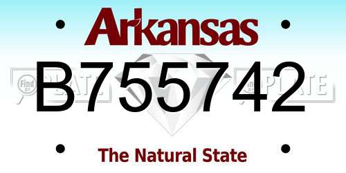 B755742 Arkansas License Plate